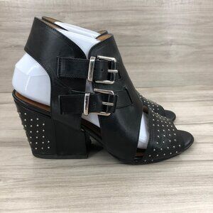 Thakoon Booties Women's EU 38 Addition black Leather Studded Heeled Sandals